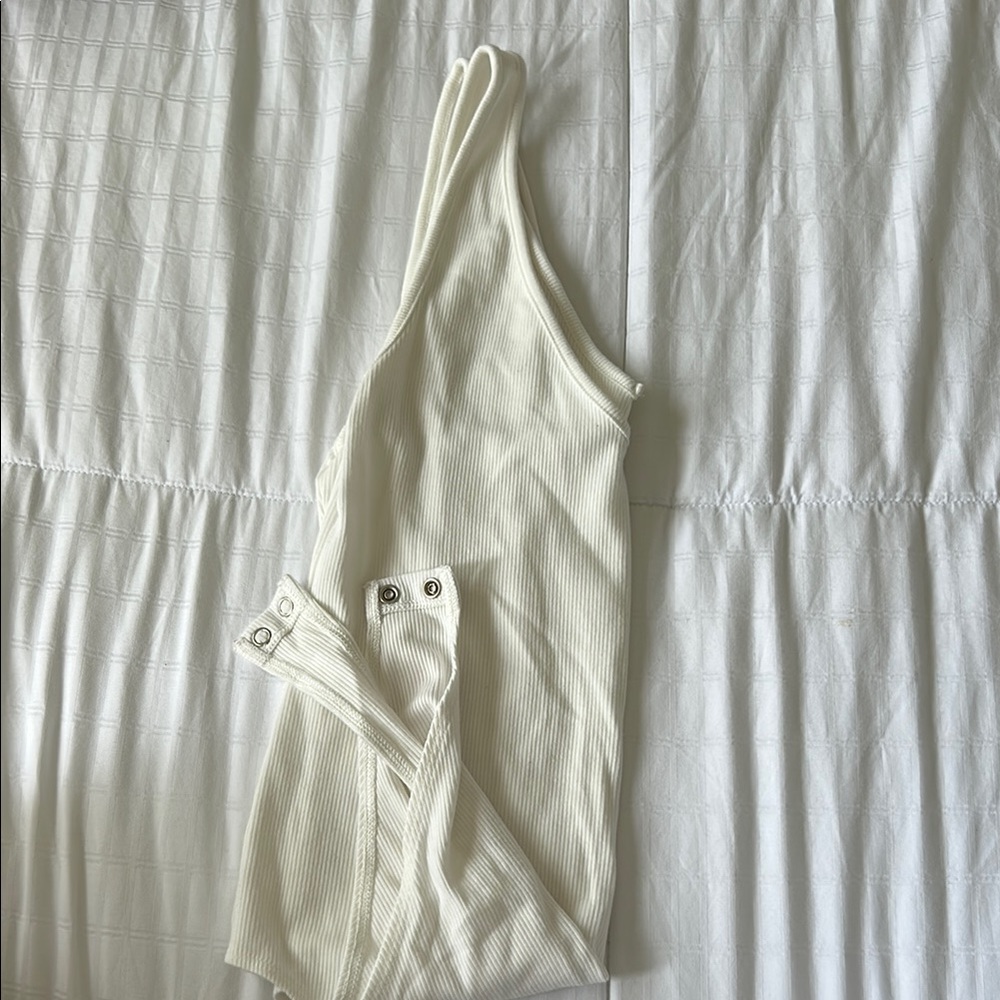American Eagle White Ribbed Bodysuit